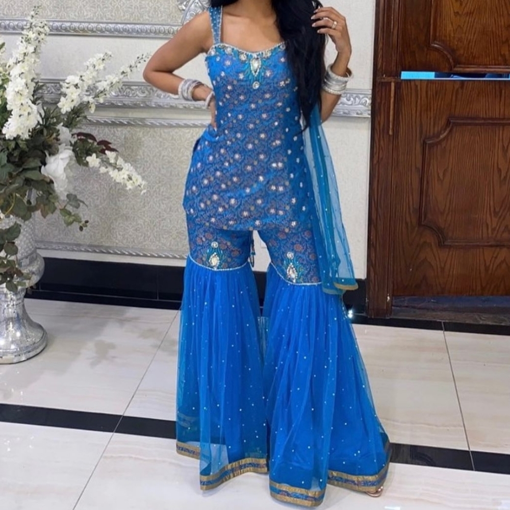 Gorgeous blue gharara